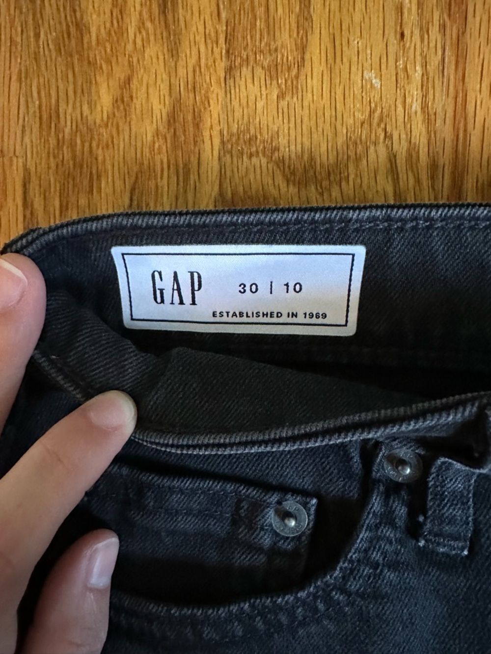 GAP Midi Denim Skirt with Front Slit Gray - Picture 4 of 6